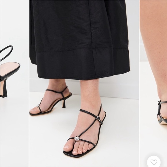 LOEFFLER RANDALL Shoes - LOEFFLER RANDALL triana 70mm strappy mid heel sandal with silver ball black 10